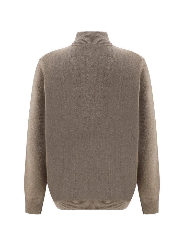 H-NECK MEZZA ZIP PURO CASHMERE