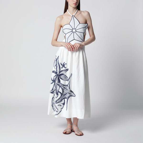 Coast Stars Printed Linen Midi Dress