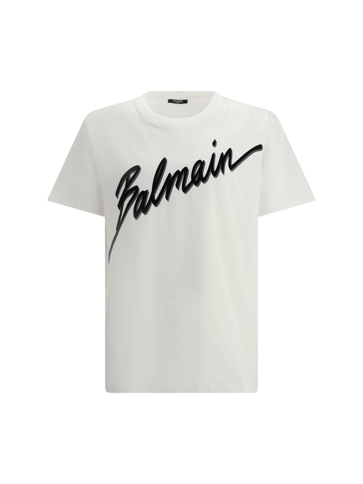 BALMAIN LETTER FLOCK T-SHIRT - REG FIT