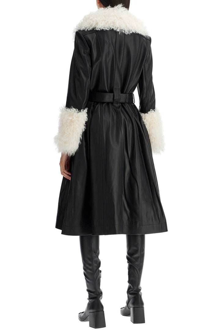 Foxy Leather And Shearling Long Coat