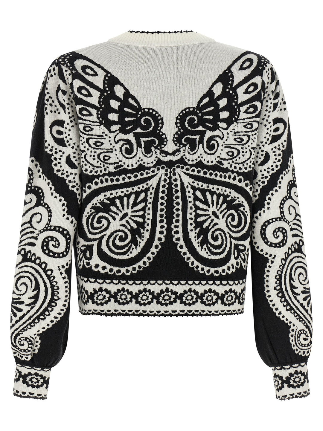 Farm Rio Arabesque Sweaters and Cardigans - White/Black | 63512066fddb63cd205632cbc217442ad95c9a2b