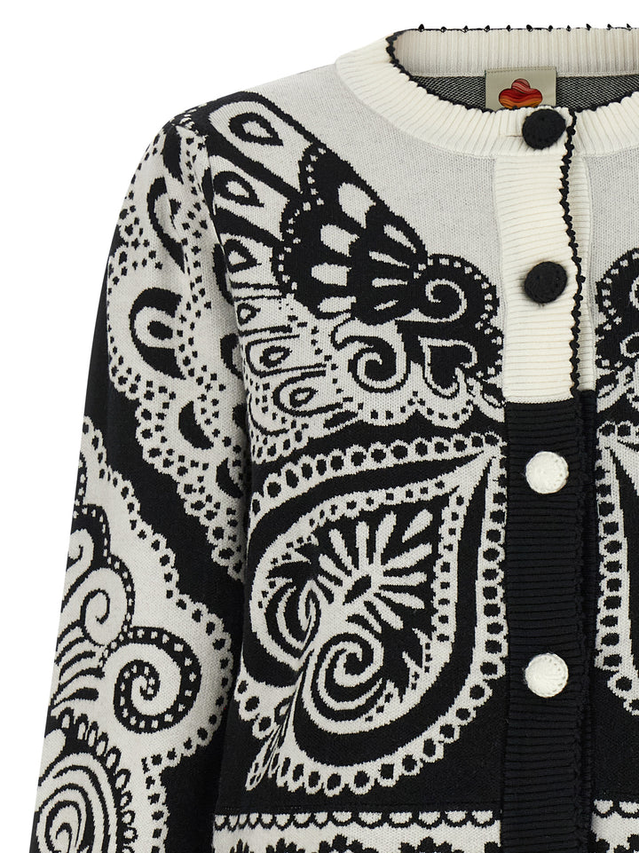 Farm Rio Arabesque Sweaters and Cardigans - White/Black | af850652b56885cb38a857e8823ddd1b775bfe5b
