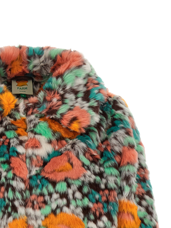 Farm Rio Faux  Floral Pattern Fur - Multicolor | 05f438227c4292c80d8ca259671ebd088e7750ce