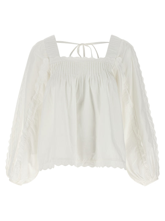 Cotton Blouse Shirt And Blouse White