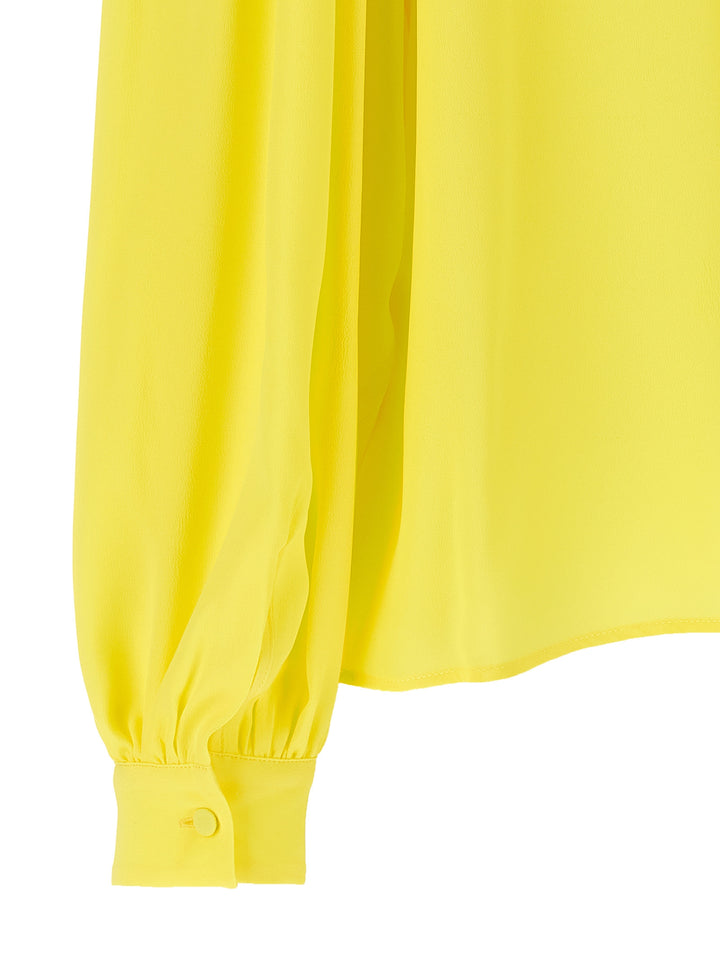 Msgm Bow Shirt Shirt and Blouse - Yellow | 79567b6da9d29d43de844a67709f69d890eb86bc