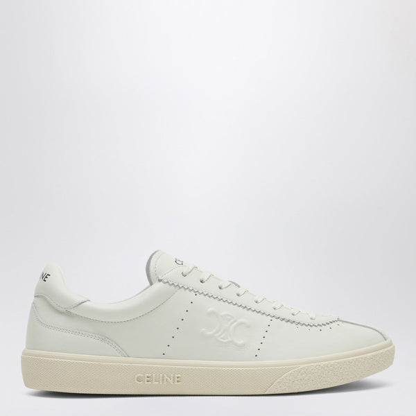 White Leather Sneakers With Triomphe Logo