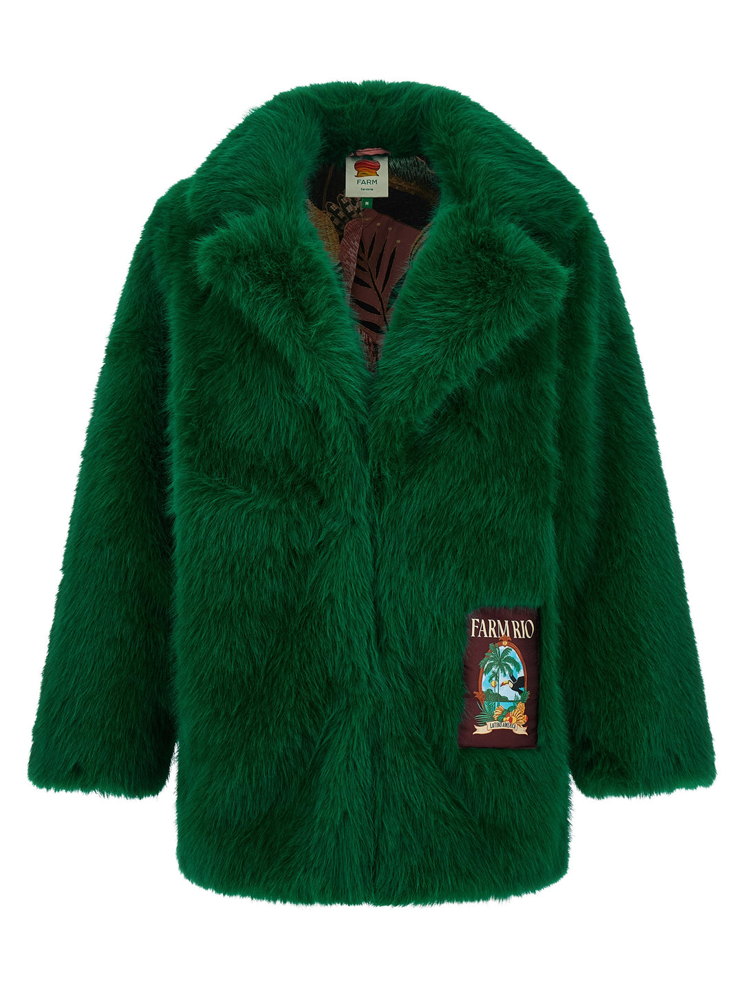 Farm Rio Faux  Graphic Patch Fur - Green | d664e1abd837f1c7d4f730ea4b10bb389113940a