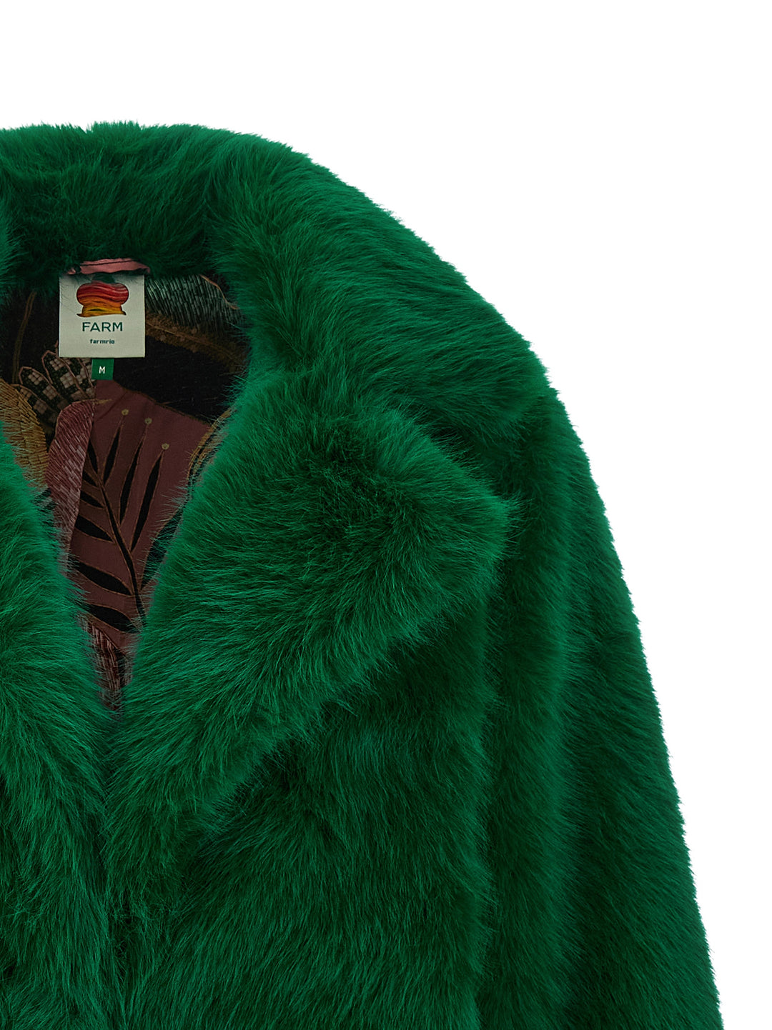 Farm Rio Faux  Graphic Patch Fur - Green | f41f95efac86ab28ac11bd31bdd57eb4ef551ca8
