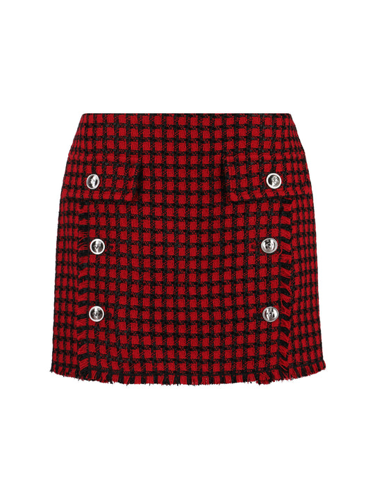 Tweed Mini Skirt Skirts Red