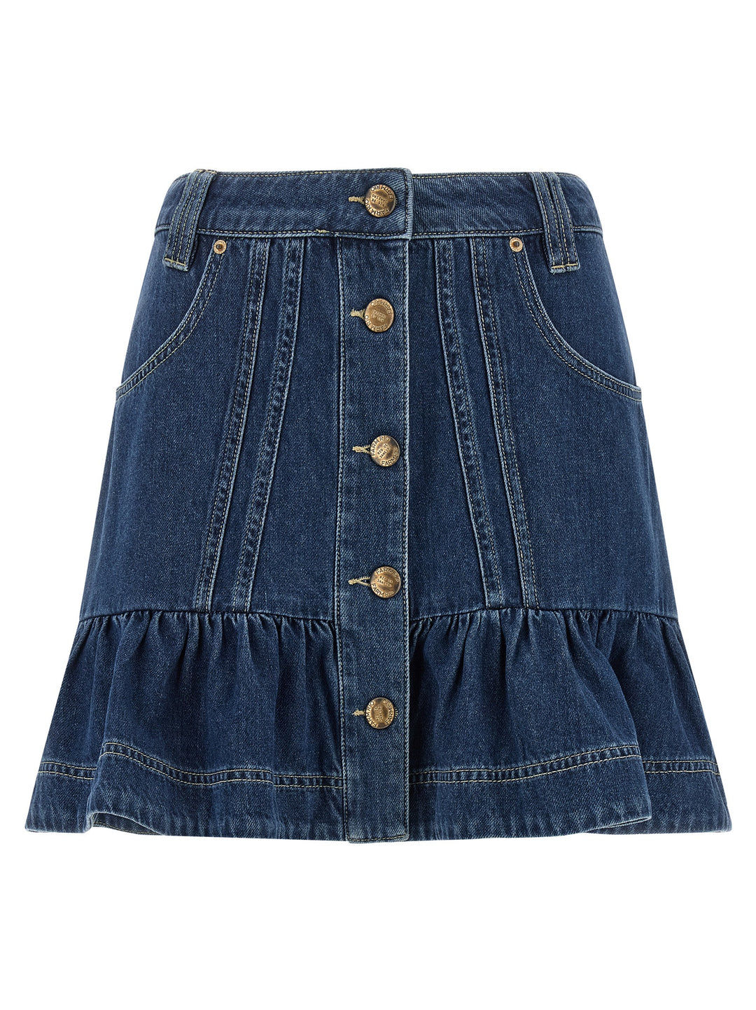 Farm Rio Denim Skirt With Flounces Skirts - Blue | 1c06cb4c0e5f7999d800585b56b1f1796f303f0f