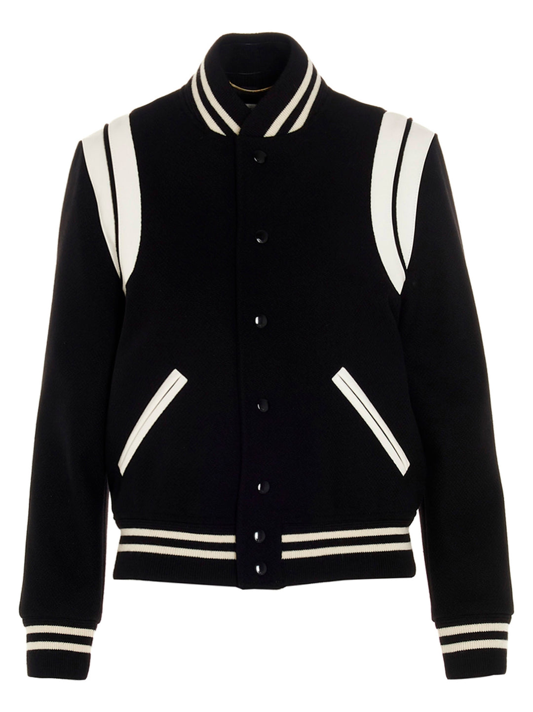 Saint Laurent Teddy Casual Jackets, Parka White/Black