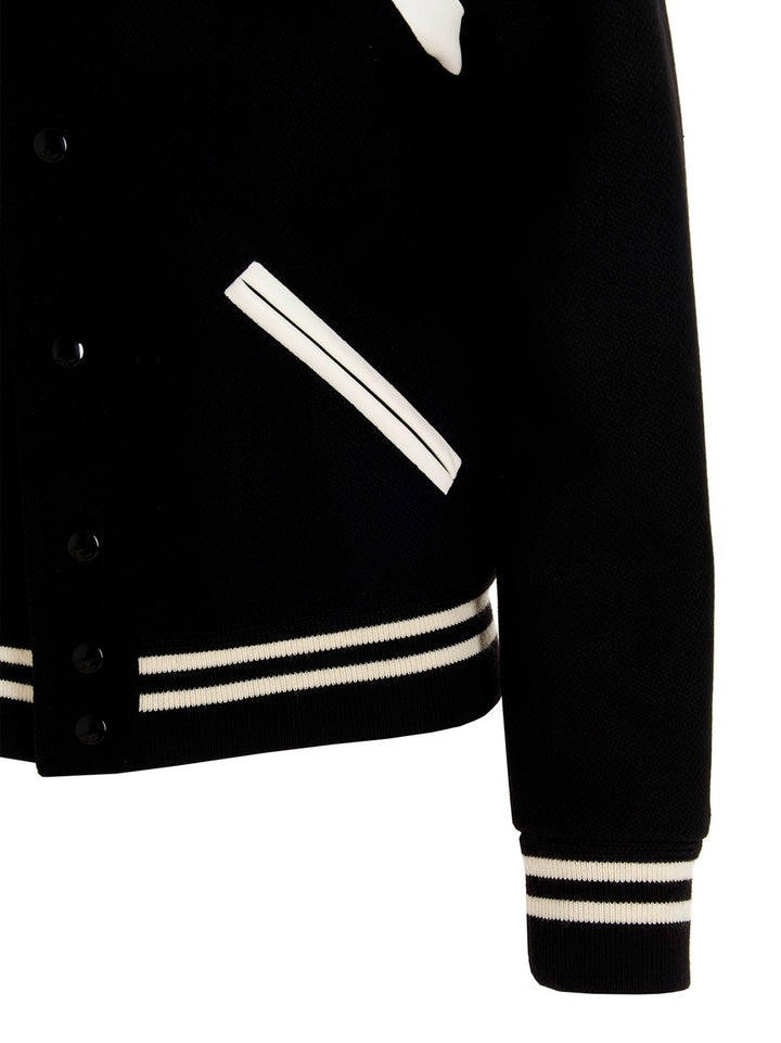 Saint Laurent Teddy Casual Jackets, Parka White/Black