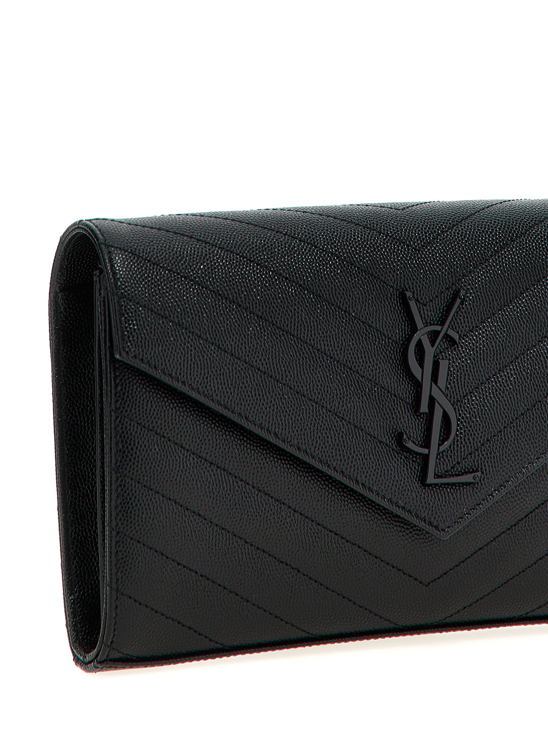 Saint Laurent Cassandre Clutch - Black | a564948e06d1f3d9a28eda196f42229b7648b9b9