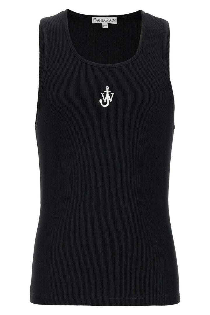 Anchor Embroidery Tops Black