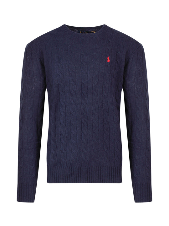 Wool And Cashmere Sweater With Embroidered Logo