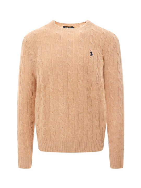 Wool And Cashmere Sweater With Embroidered Logo