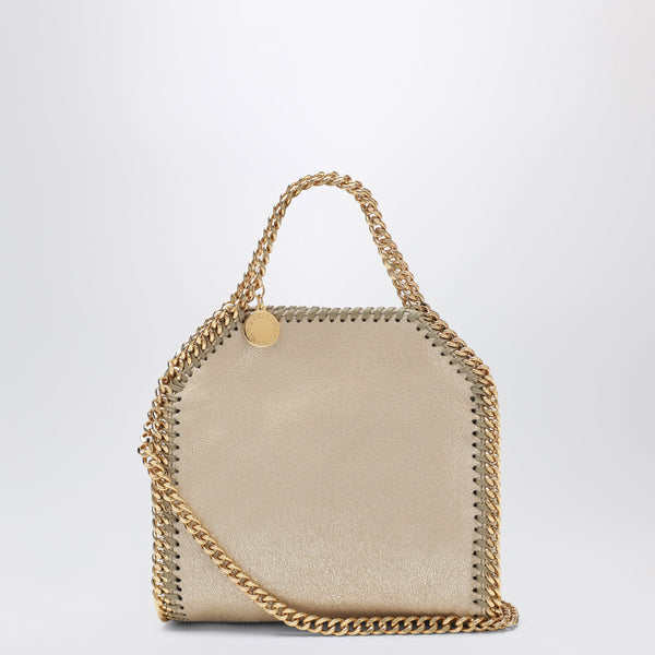 Pyrite Micro Falabella Tote Bag With Metallic Finish
