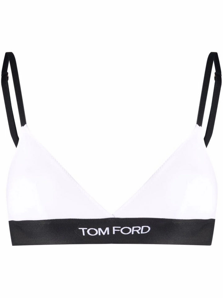 Triangle bra with logo band