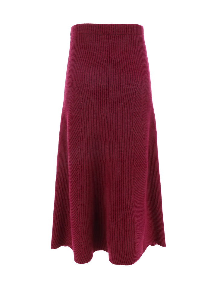 CASHMERE WOOL RIBBED SKIRT