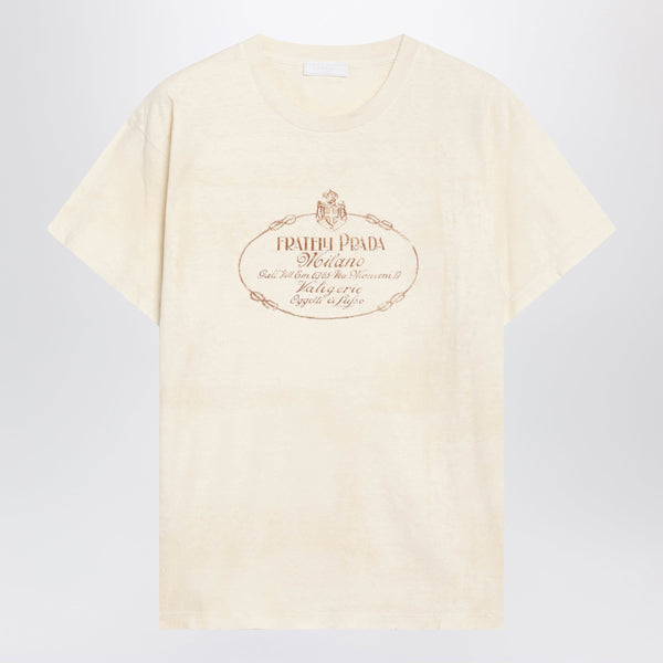 Ivory T-Shirt With Logo Print