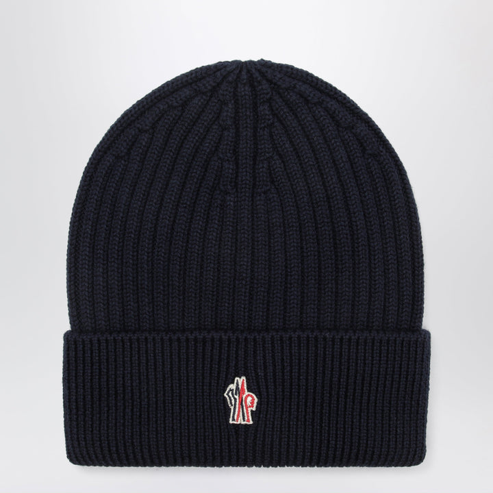 Moncler Grenoble Navy Blue Ribbed Wool Beanie