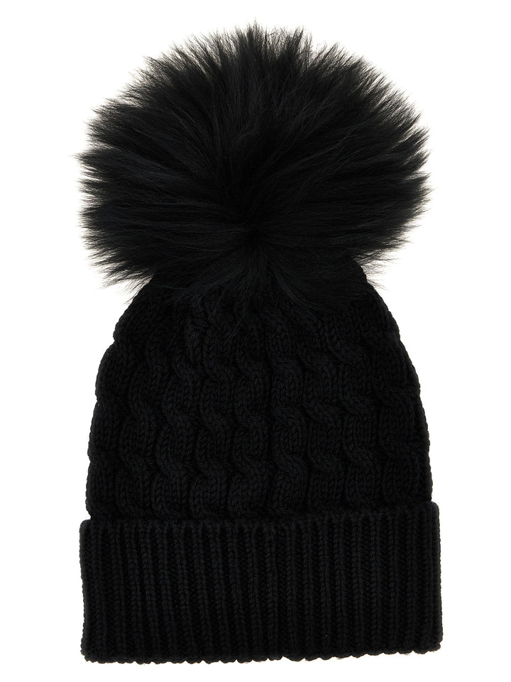 Pom Pom Beanie Hats Black