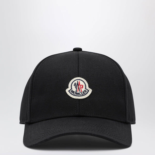 Black Cotton Baseball Cap With Patch