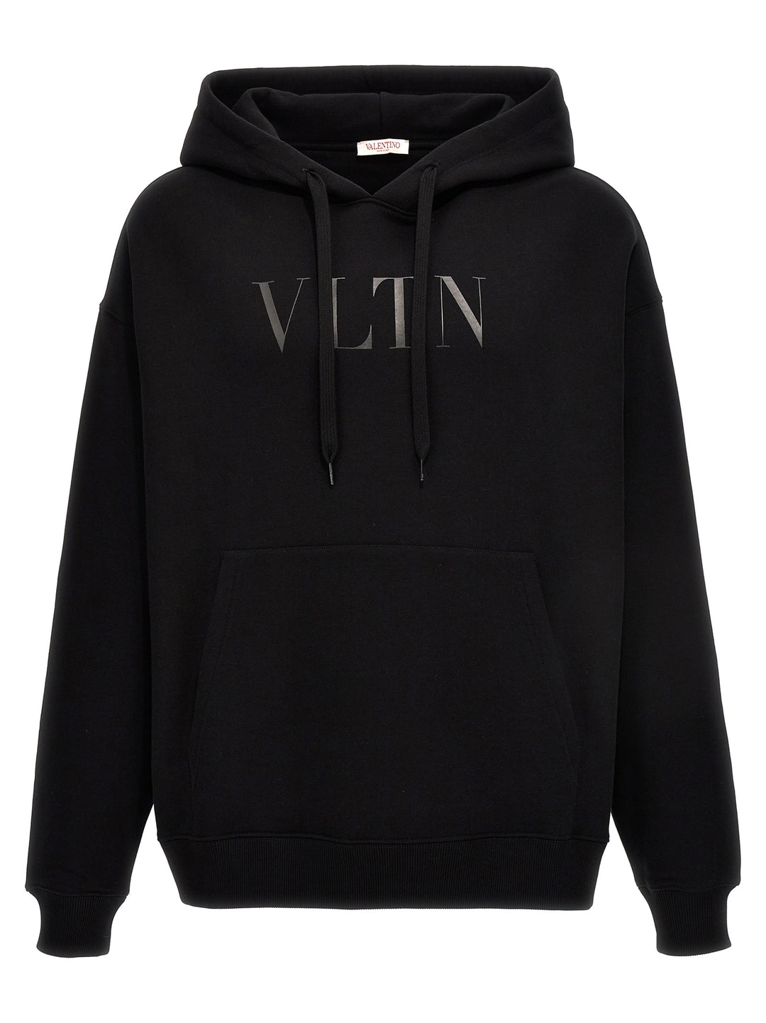 Valentino Logo Print Hoodie Sweatshirt Black