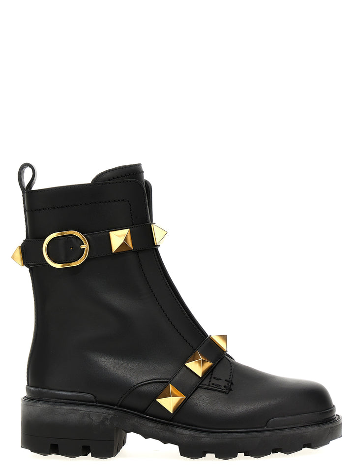 Roman Stud Boots, Ankle Boots Black