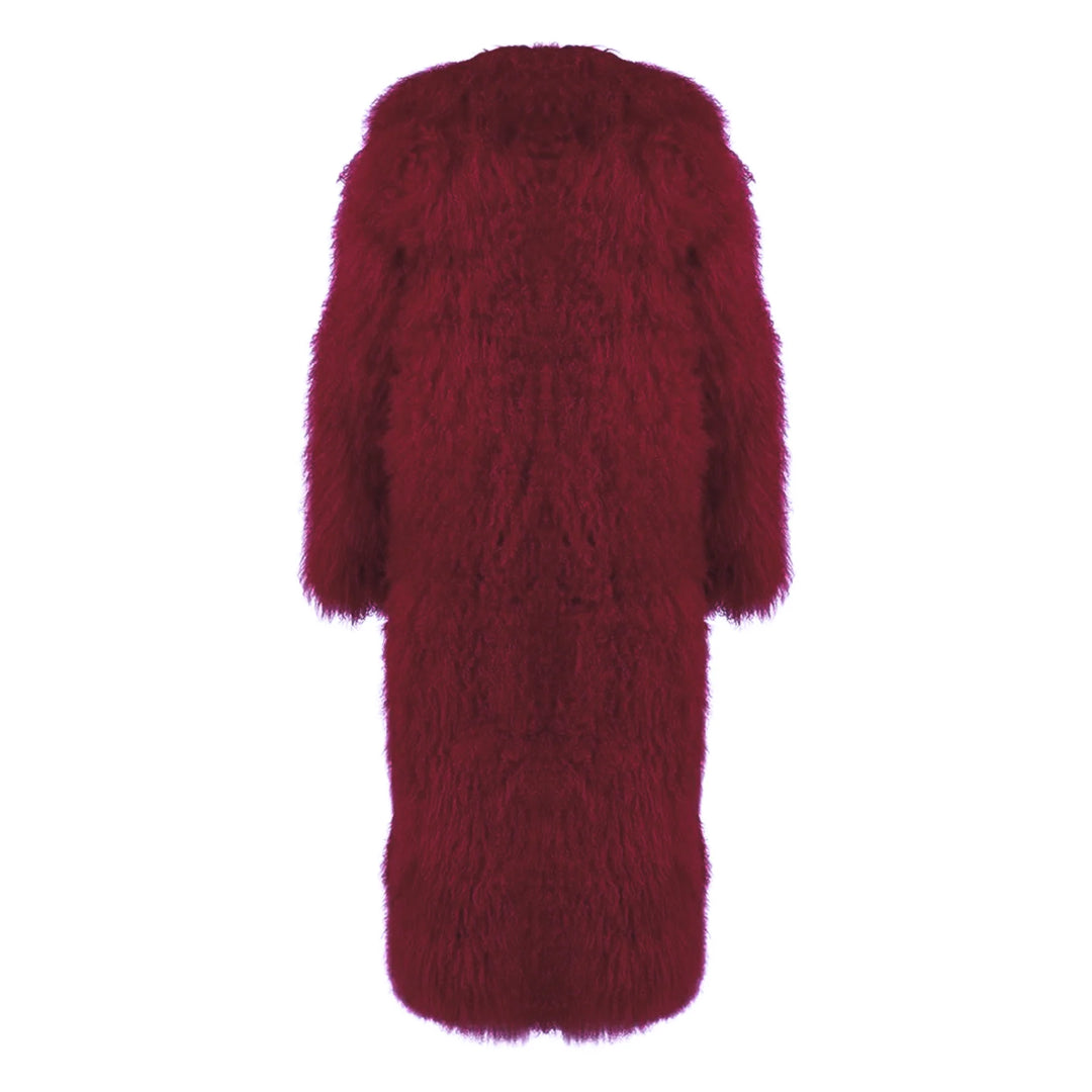 Rouselin Wine Coat in Lambskin Fur