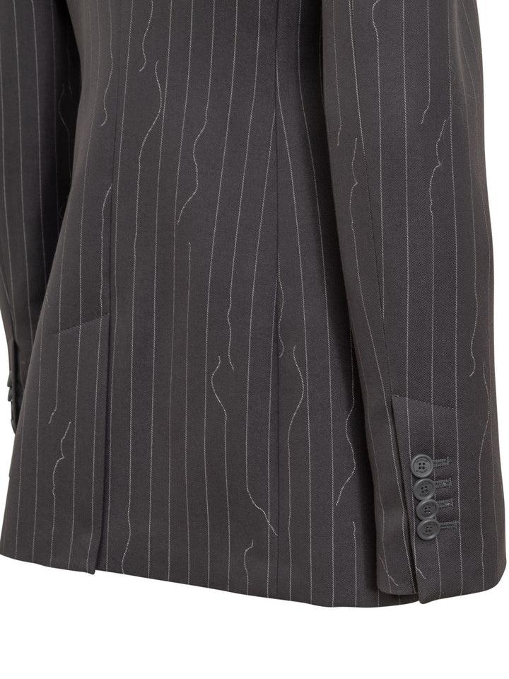 Pinstriped Blazer Jackets Grey