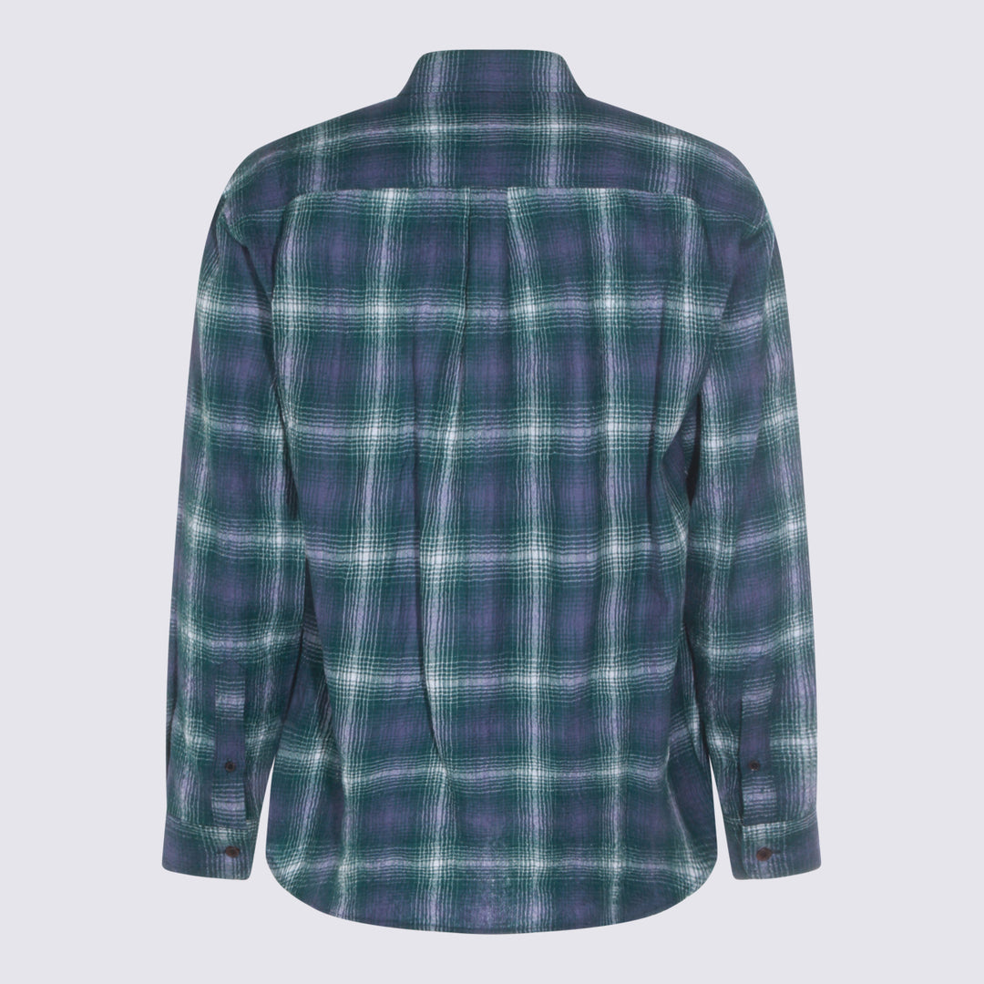 Auralee Shirts - FOREST GREEN X NAVY | 4bf101c06d4970c39d4fb69d7ee299a15af8b49f