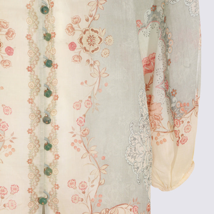 Zimmermann Shirts - WALLPAPER FLORAL MINT | 59927da4d1a984ec4146a14e35c7c59a14218df5