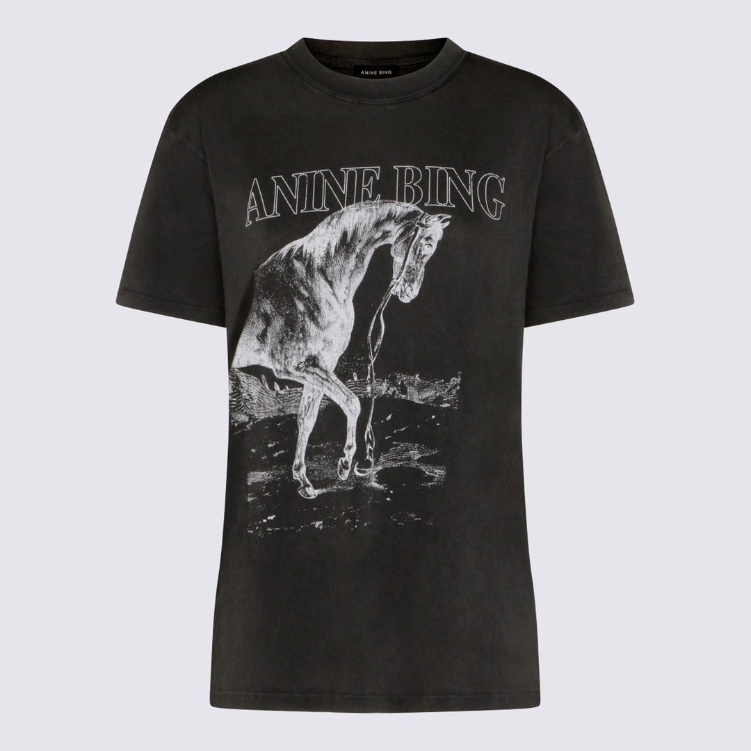 Anine Bing T-shirts and Polos - WASHED BLACK | 23e725d7e57b6581d666b0731ae115fdc7cc69a6