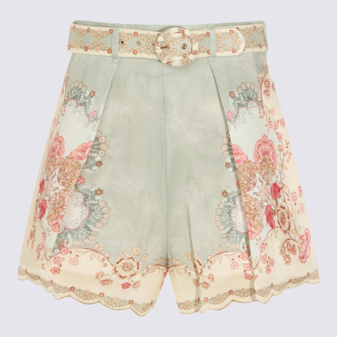 Zimmermann Shorts - WALLPAPER FLORAL MINT | 3c9afeff0478092ece891f20b7962a2272c2bb32