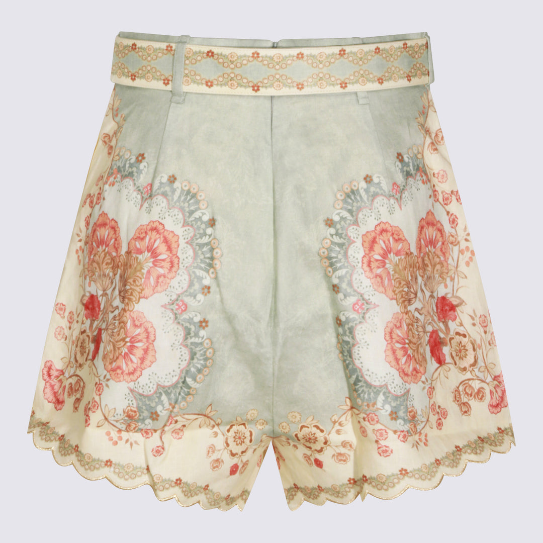 Zimmermann Shorts - WALLPAPER FLORAL MINT | a2caa6da973156816d54620dd20f61f8176299d6