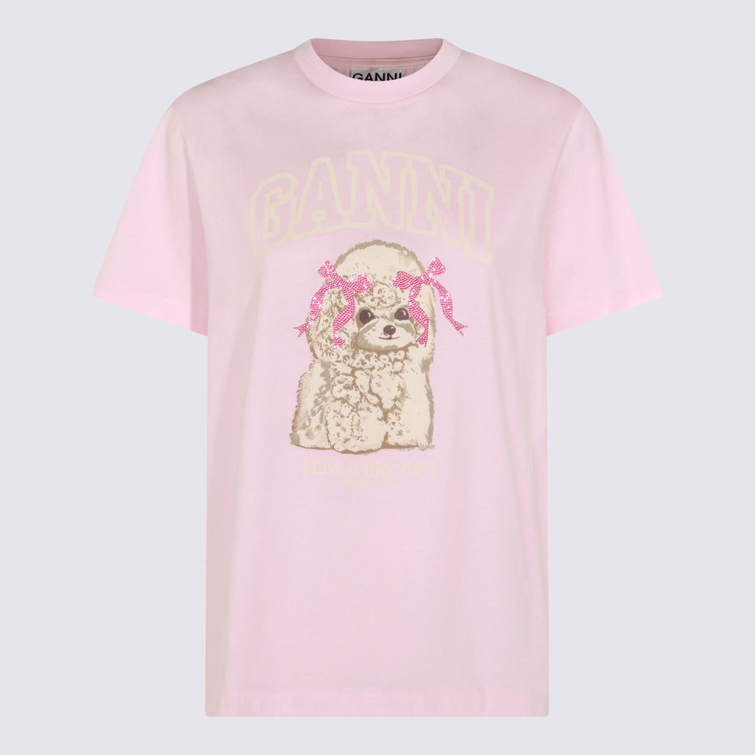 Ganni T-shirts and Polos - CHALK PINK | 0855adc37d344e3dd3b28e1779630266e98ecab9