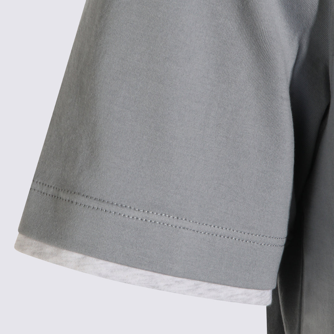 Brunello Cucinelli T-shirts and Polos - Blue and green | bf87847cb5bf9a3e8c0bad4286ca9eb1c74de40a