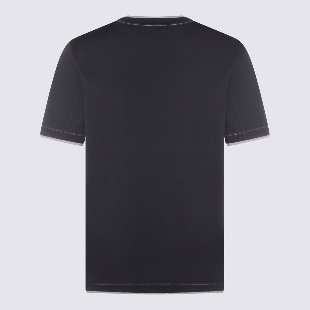 Brunello Cucinelli T-shirts and Polos - Blue and green | 1f2cb1817f40ab37bb2b91c955d4f315303009ca