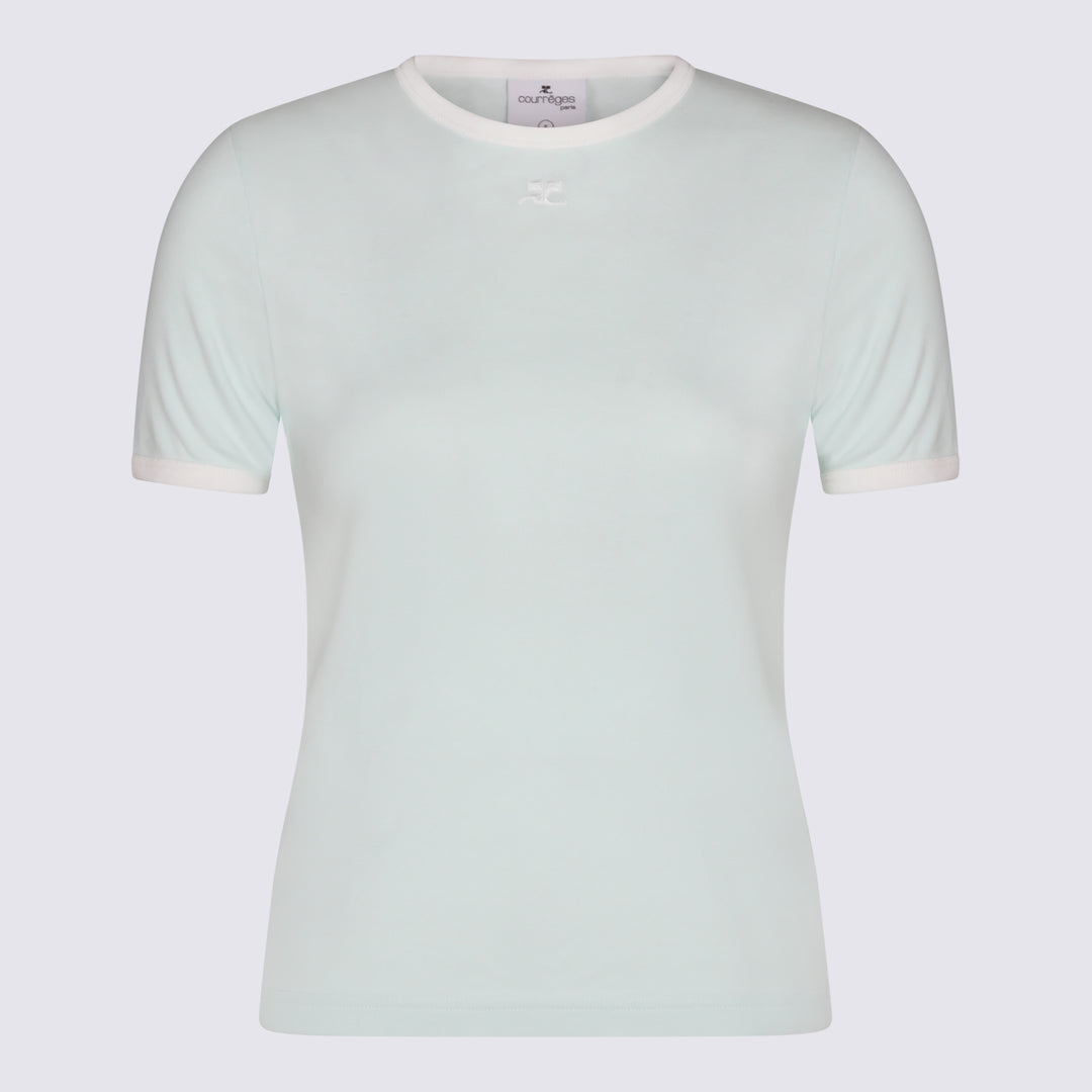 Courreges T-shirts and Polos - LIGHT MINT/HERITAGE WHITE | d37ca5b1df170523b9dcff1cc987be5f97bc0cb1