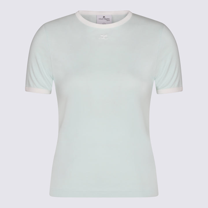 Courreges T-shirts and Polos - LIGHT MINT/HERITAGE WHITE | d37ca5b1df170523b9dcff1cc987be5f97bc0cb1