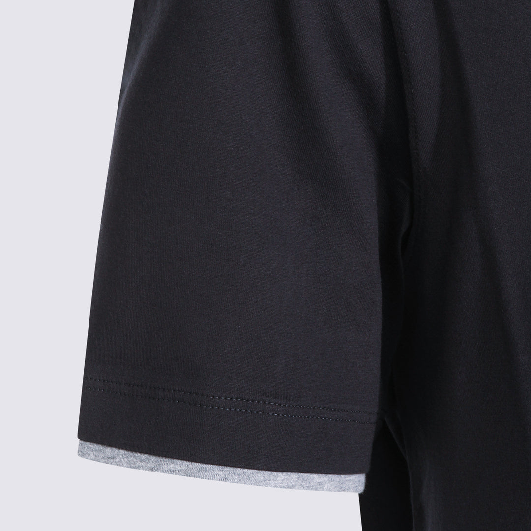 Brunello Cucinelli T-shirts and Polos - Blue and green | 71ad7ec2512280bcf2ed1d2abe2da5d3900a6d37