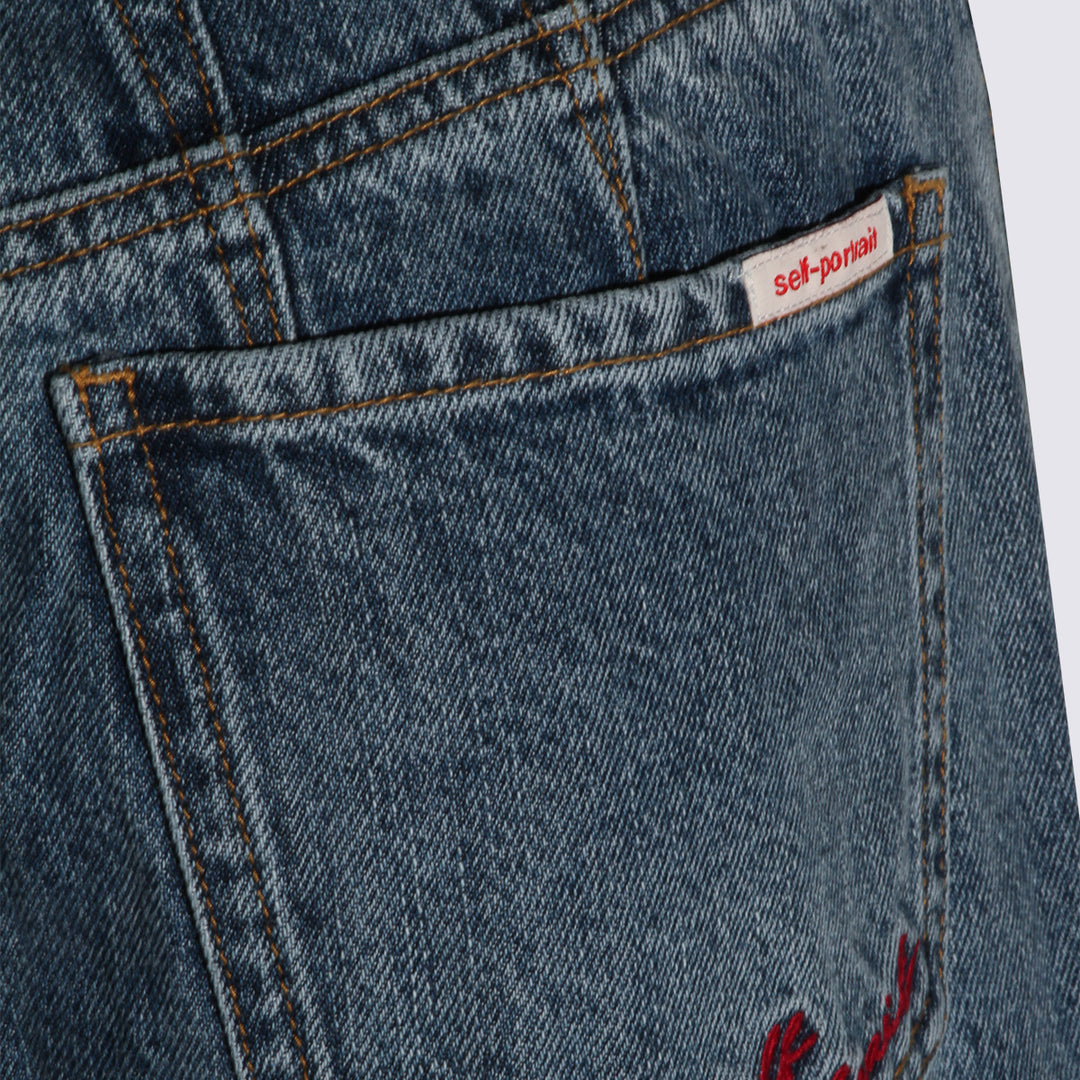 Self-Portrait Jeans - Blue and green | a3542bd185a5369b51d2329dae116e5097fd50c8