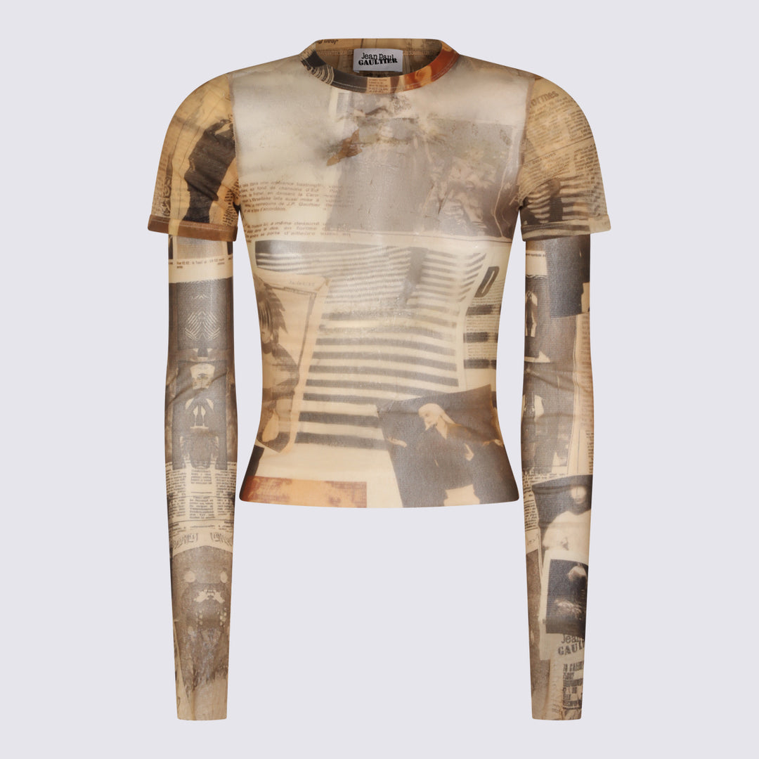 Jean Paul Gaultier Top - ECRU/LIGHTGREY/RED | 8a3f5991a183bf57e4f846eb901611dadd83c953