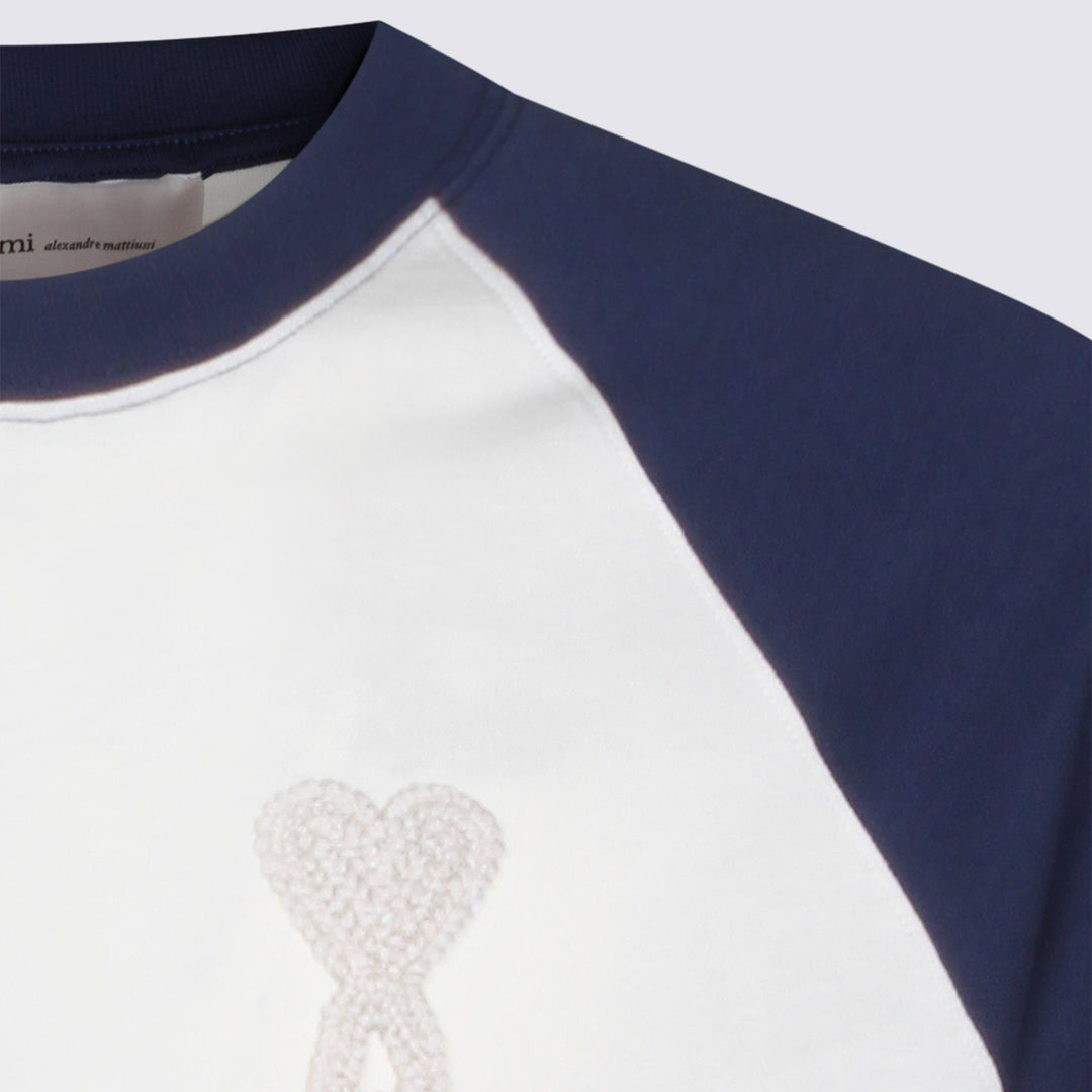 Ami Paris T-shirts and Polos - OFF WHITE-BLUE | 60da6f64420543069c107f8b17b7c72478c07034