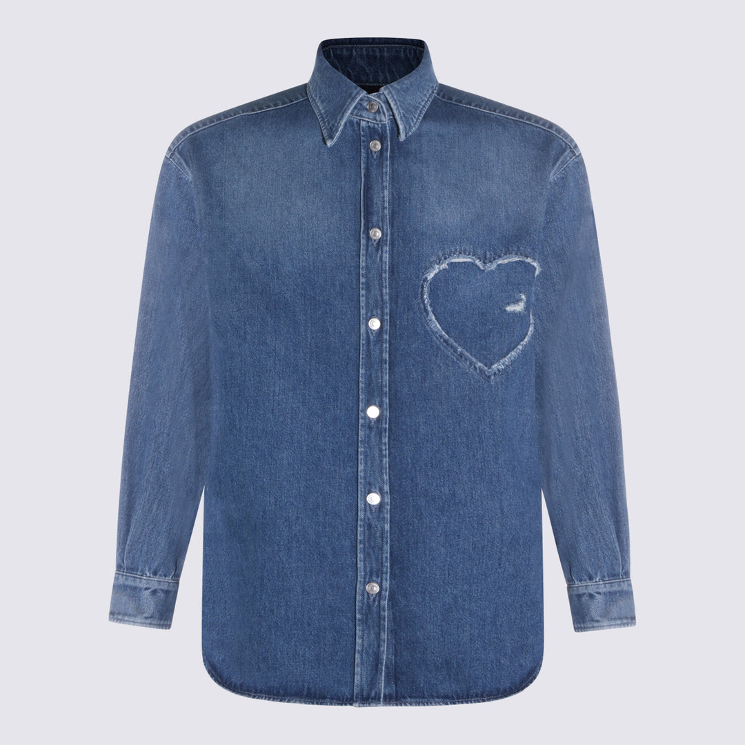 Moschino Shirts - Blu e verdi | 55e40c586823c62e3482d12c4080427446909032