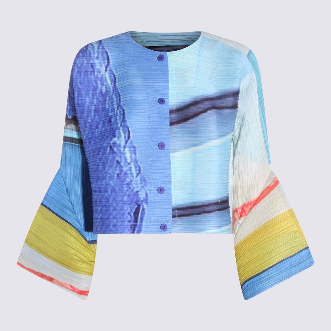 Pleats Please Issey Miyake Top - BLUE/YELLOW | 62e69981d281809914fb1beaadbcebc91008c326
