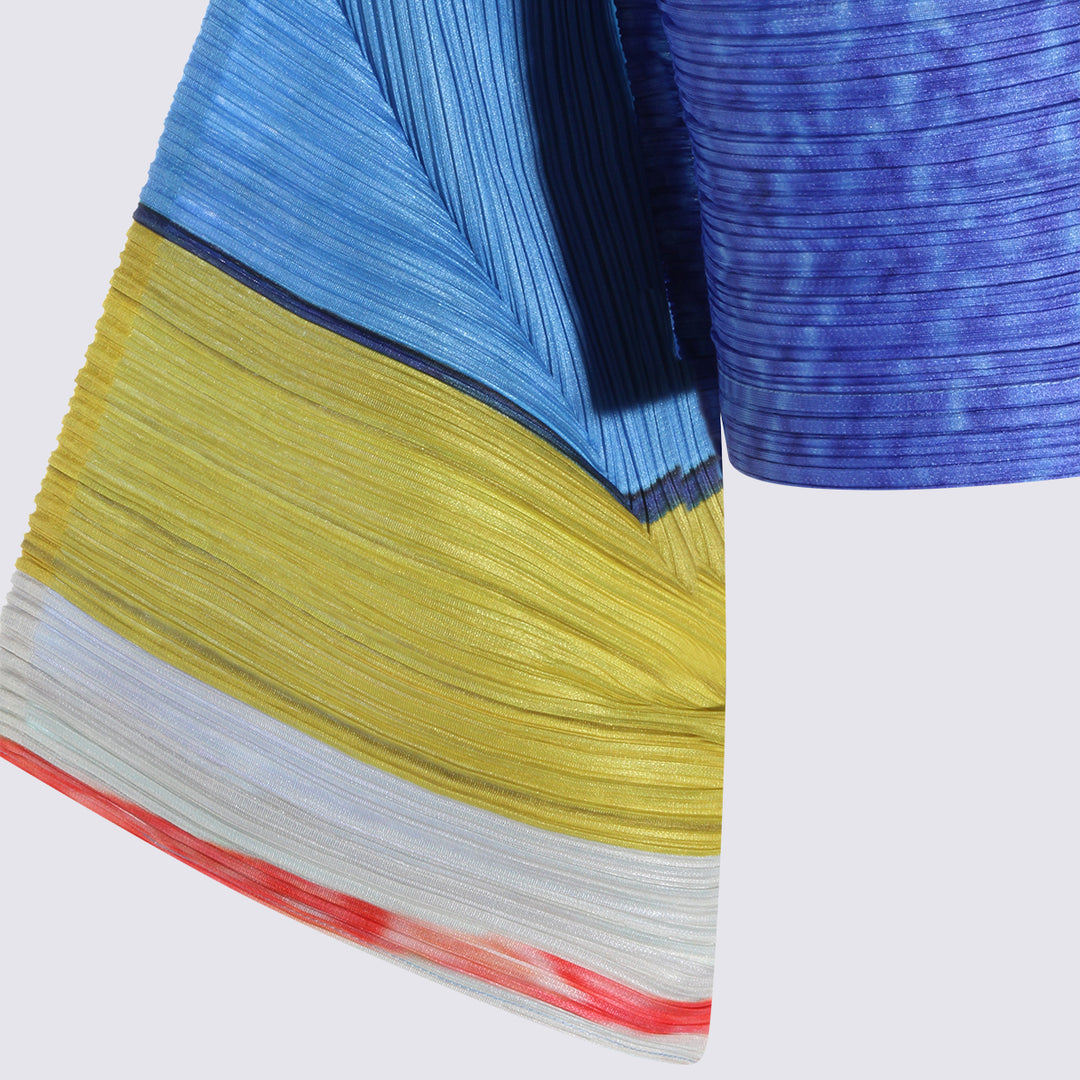 Pleats Please Issey Miyake Top - BLUE/YELLOW | d8f53d48e76ada2aa53b6baea3474049161667ec