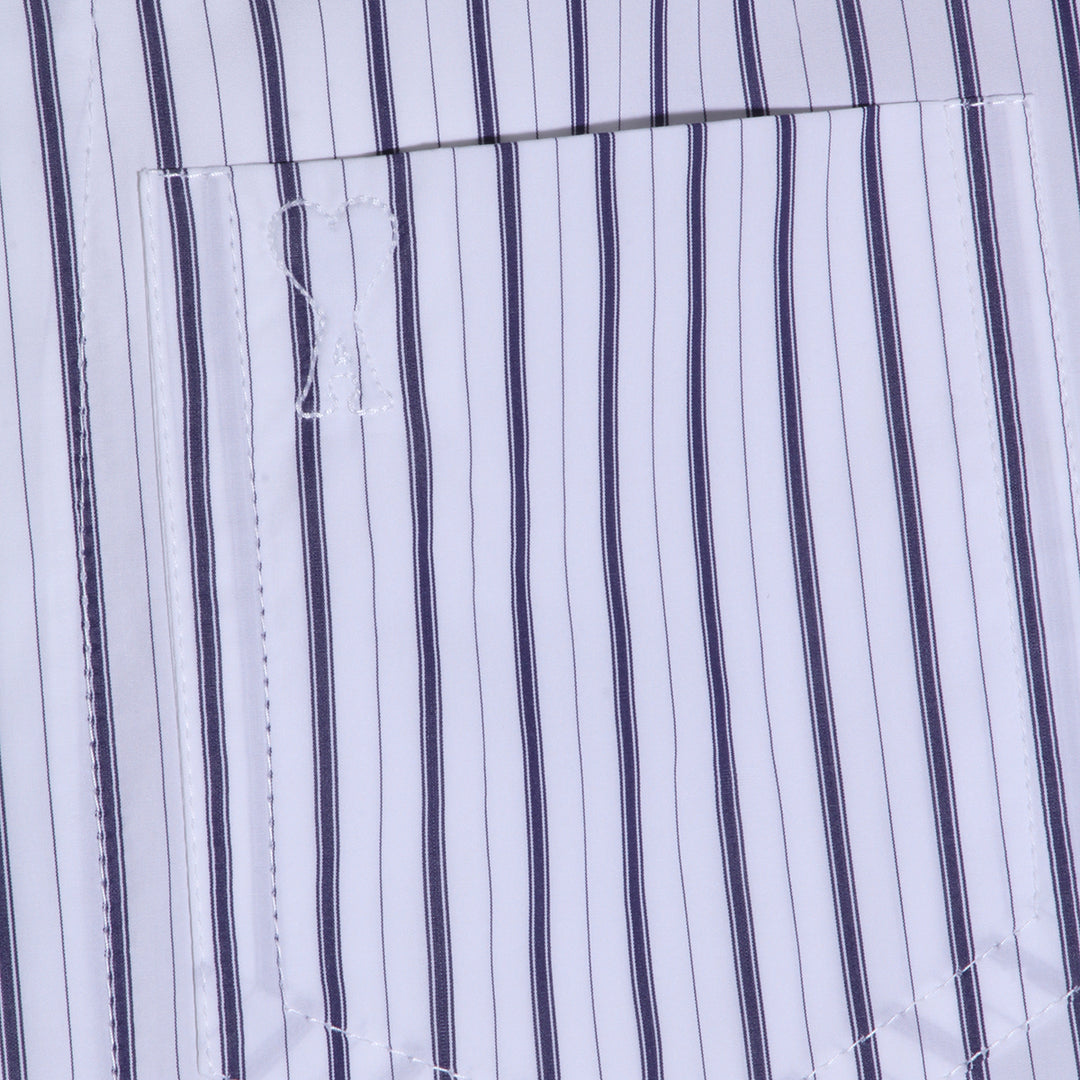 Ami Paris Shirts - White-Blue | ff64555c5155ae8d25158b8fb201c48931f88542