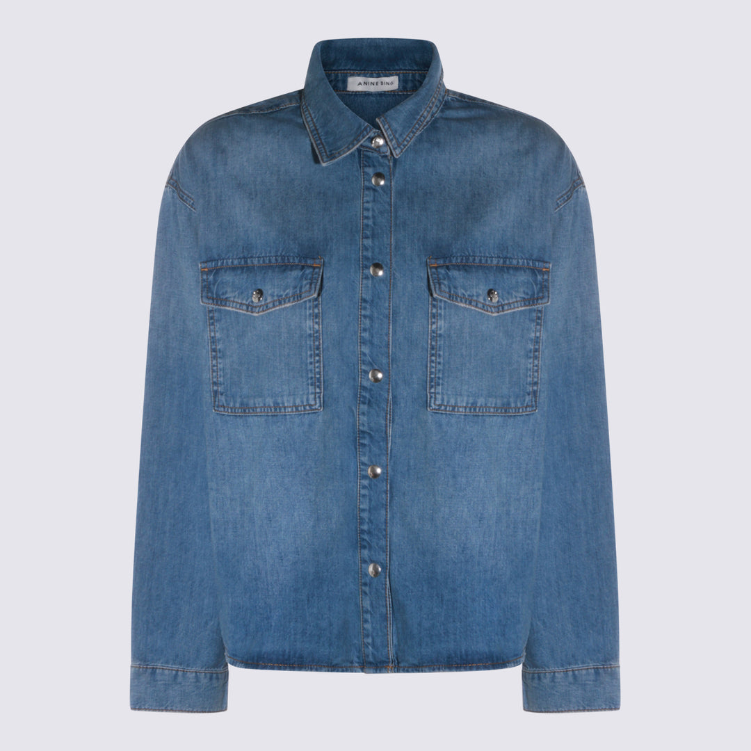 Anine Bing Shirts - Blue and green | 0f46fe37b57b28576c80674bf82737b69375b7e2